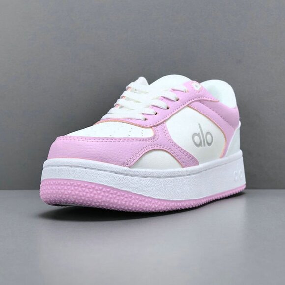 Alo Yoga Recovery Mode Low-Top Color-Blocked Sneakers In Pink And White - Picture 8 of 9